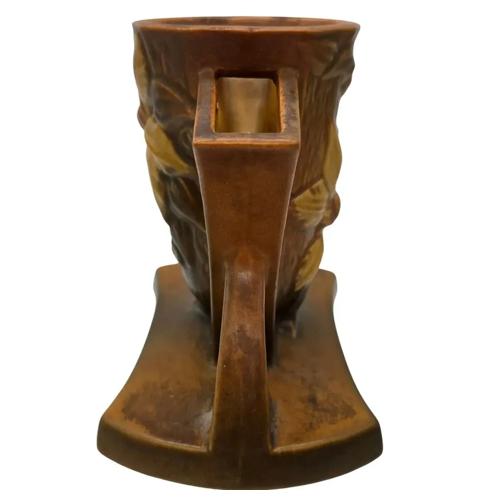 ROSEVILLE POTTERY CLEMATIS BROWN FLOWER VASE #192-5